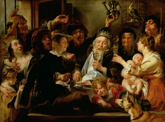 Král fazolí (Král pije), kolem roku 1638